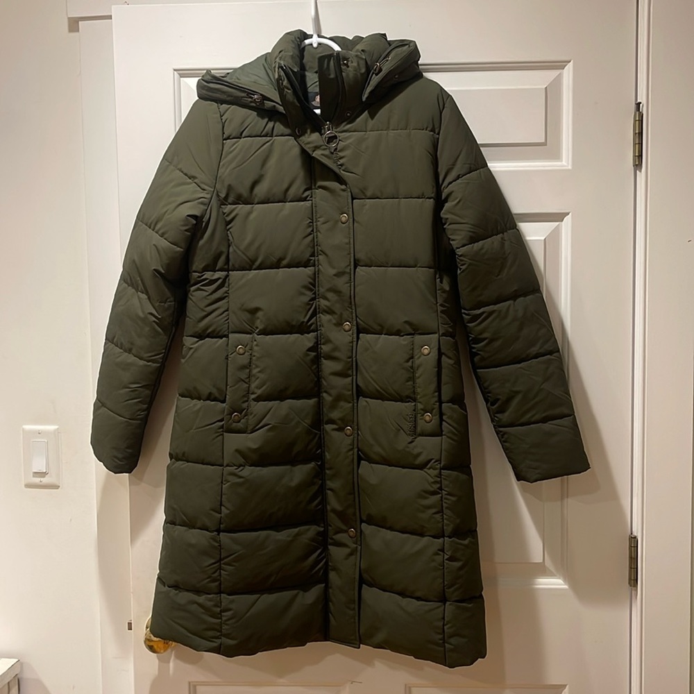 BARBOUR Puffer Olive Green Grayling Jacket